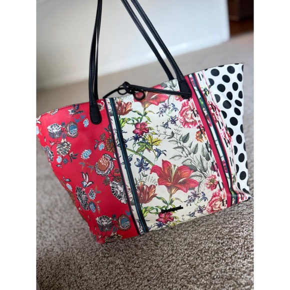 Desigual Handbags - Desigual Floral Tote Bag Polka Dot Accents Large summer bag shoulder bag